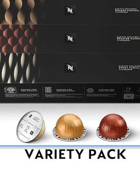 Nespresso Capsules Vertuo, Barista Flavored Pack, Medium Roast Coffee 30